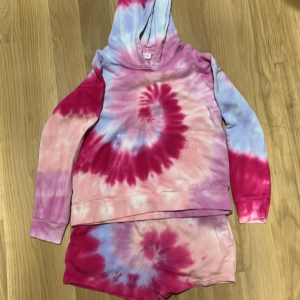 Candy Pink hoodie/shorts set
